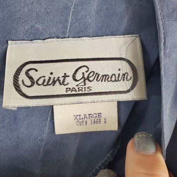 Vintage Saint Germain Paris rayon doleman sleeve top - Picture 4 of 7